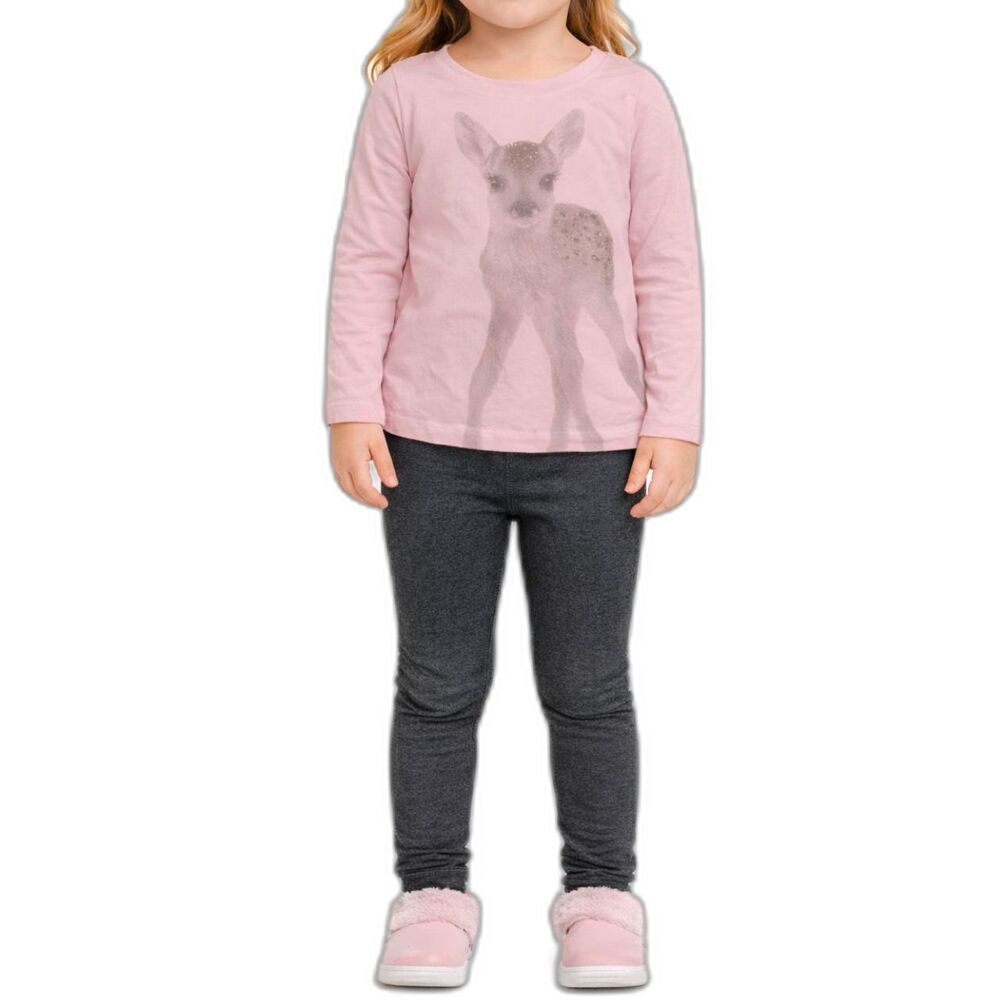 🔥 5 for $30 🔥 Cat & Jack Girls’ Deer Graphic Long Sleeve Top & Leggings | 3T